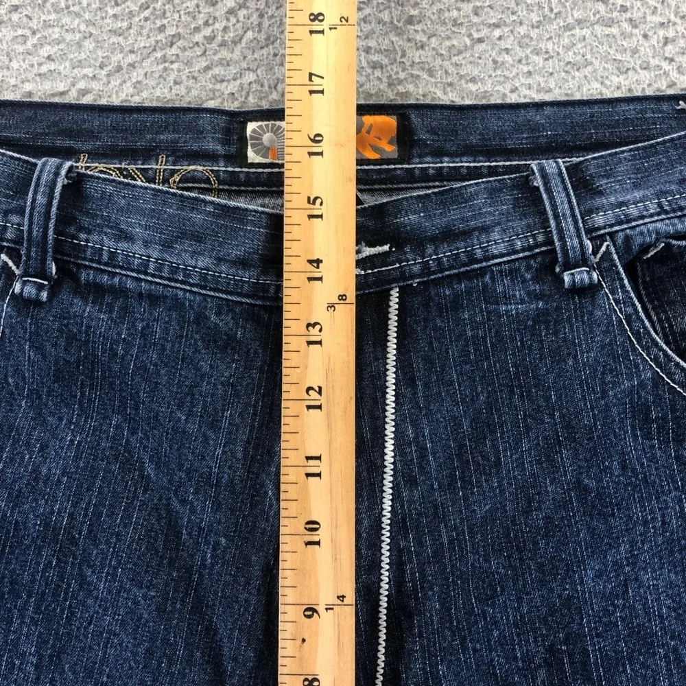 Akademiks Jeans Mens 40x34 Blue Baggy Y2K Distressed 90s Wide Leg Skater